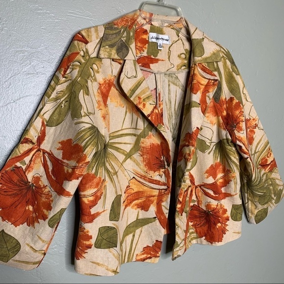 Andre’ Oliver Linen Open Front Blazer - Picture 7 of 9